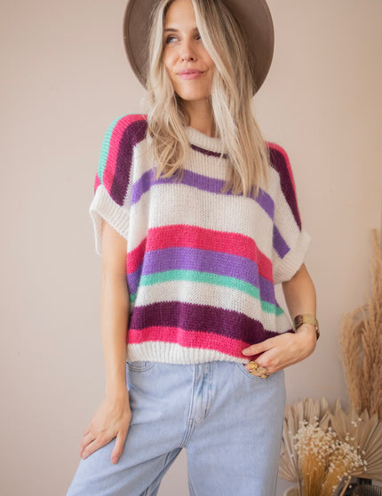 Pullover - Joanna Stripe - Lila/Fuchsia