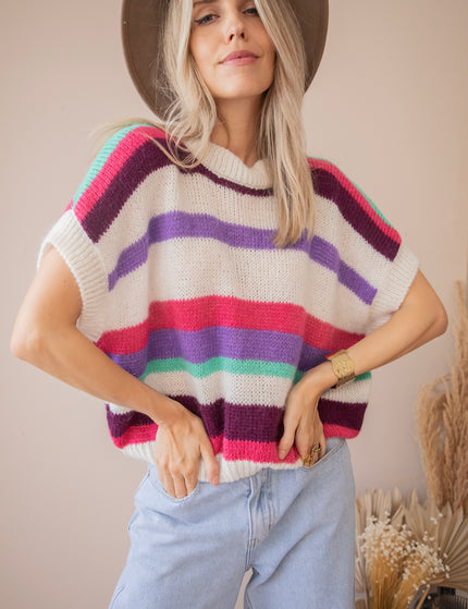 Pullover - Joanna Stripe - Lila/Fuchsia