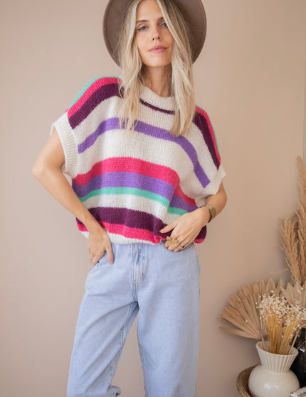 Pullover - Joanna Stripe - Lila/Fuchsia