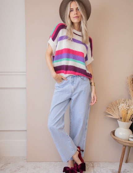 Pullover - Joanna Stripe - Lila/Fuchsia