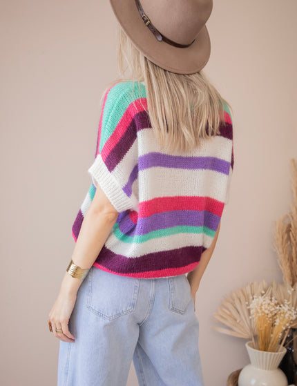 Pullover - Joanna Stripe - Lila/Fuchsia