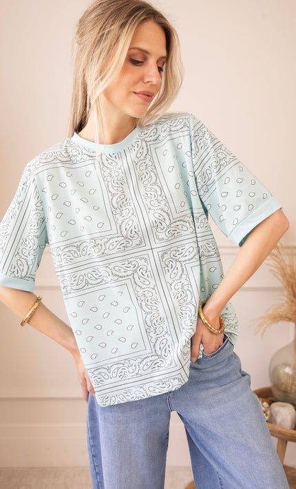 Sadie Paisley Baby Blue - T-Shirt