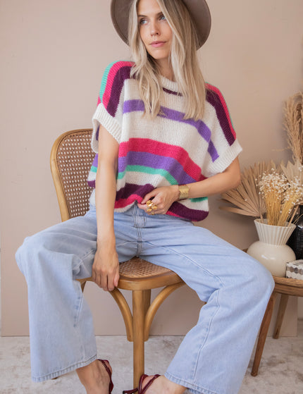 Pullover - Joanna Stripe - Lila/Fuchsia