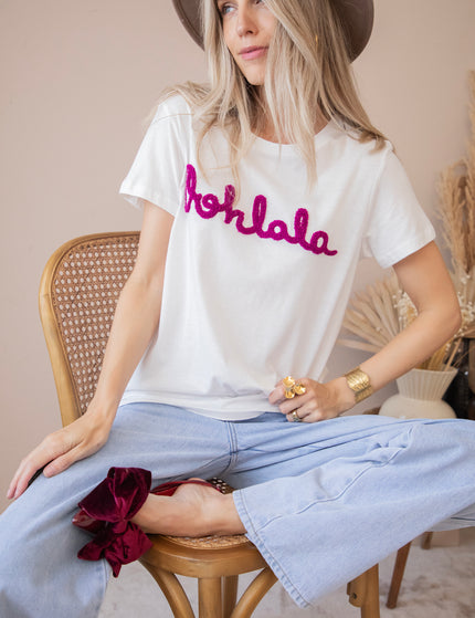 Oohlala White/Magenta - T-Shirt