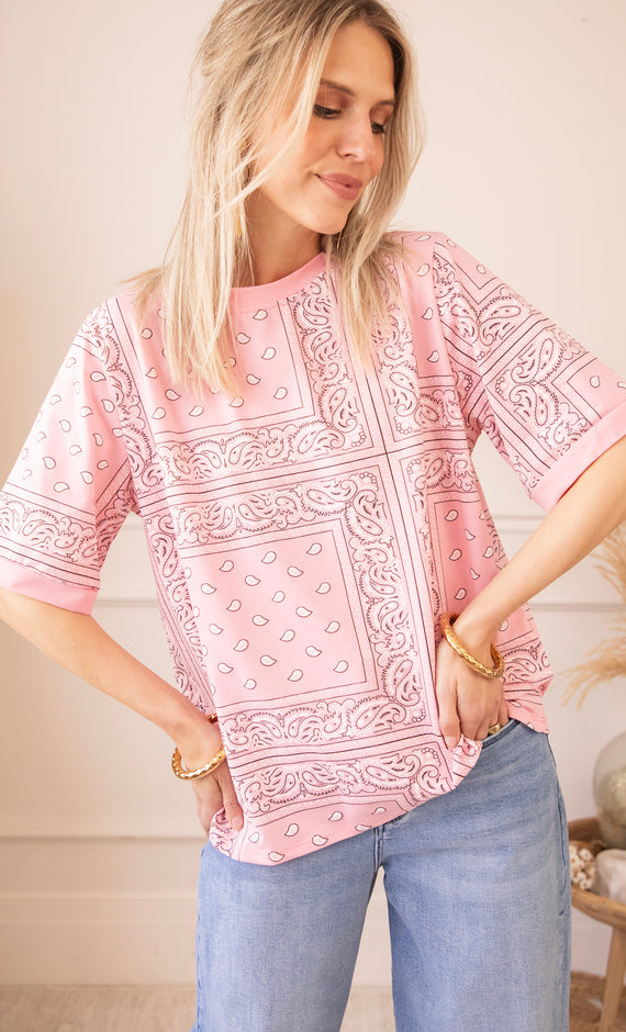 Sadie Paisley Baby Pink - T-Shirt