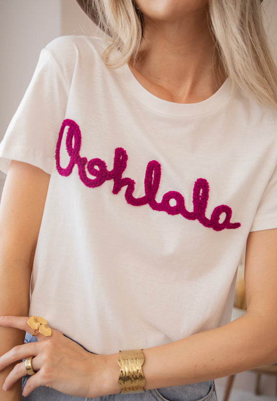 Oohlala White/Magenta - T-Shirt