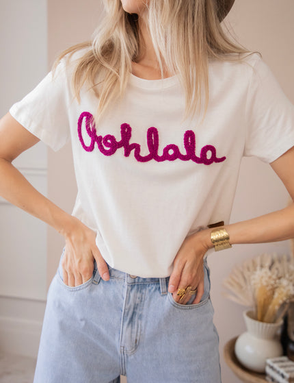 Oohlala White/Magenta - T-Shirt