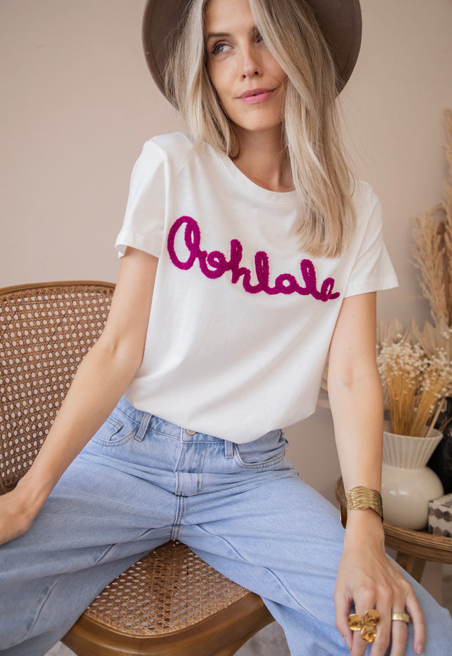 Oohlala White/Magenta - T-Shirt 