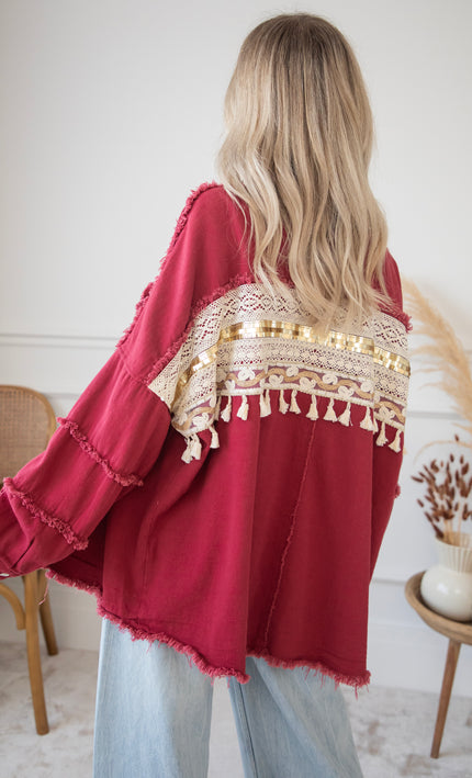 Boho Back Burgundy - Jacket