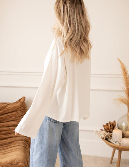 Langarmshirt - Sadie Basic - Weiß
