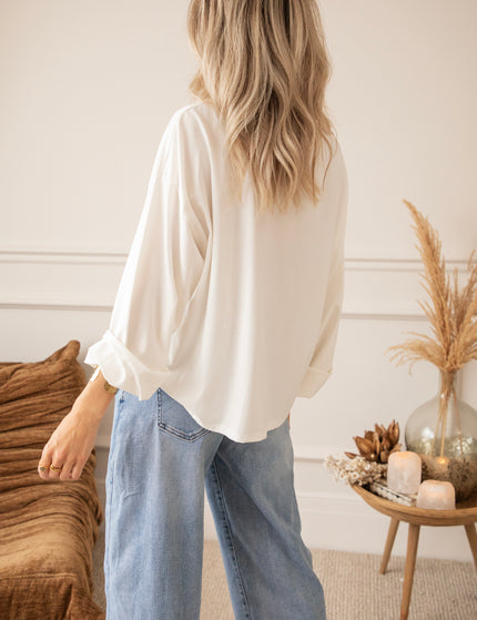 Langarmshirt - Sadie Basic - Weiß
