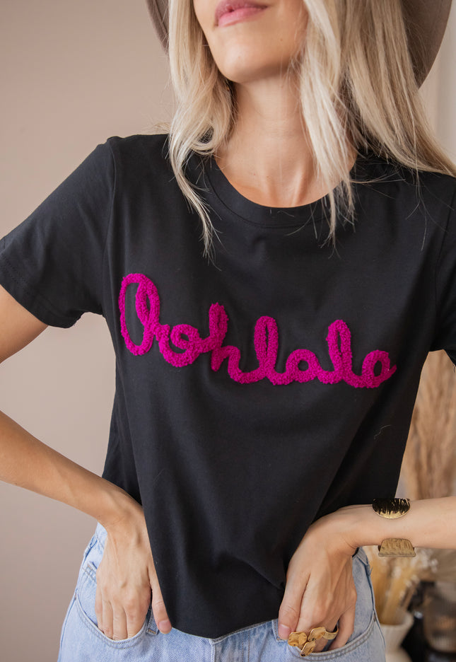 T-Shirt - Oohlala - Schwarz/Magenta