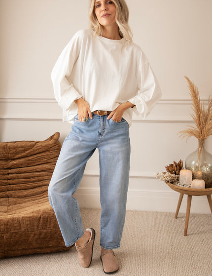 Langarmshirt - Sadie Basic - Weiß