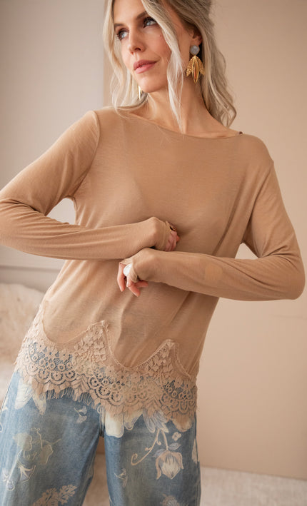 Fine Lace Camel - Longsleeve