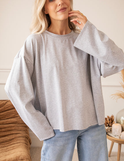 Langarmshirt - Sadie Basic - Grau