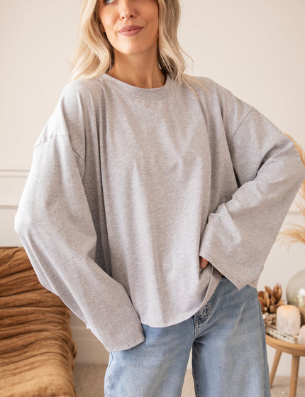 Langarmshirt - Sadie Basic - Grau