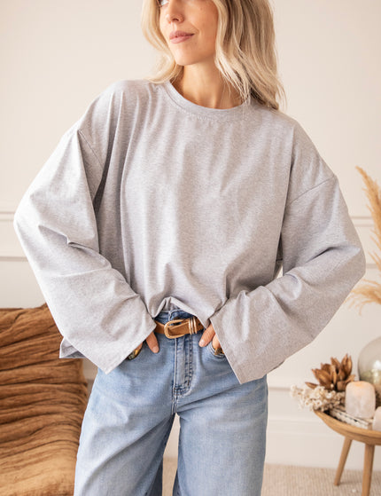 Langarmshirt - Sadie Basic - Grau