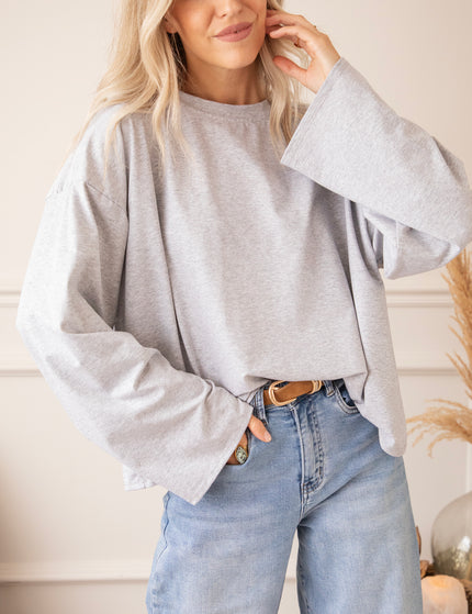 Langarmshirt - Sadie Basic - Grau