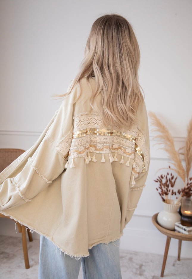 Jacke - Boho Back - Beige