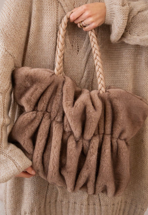 Fur Frown Taupe - Handtas