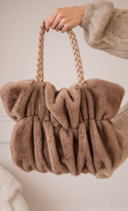 Fur Frown Taupe - Handtas