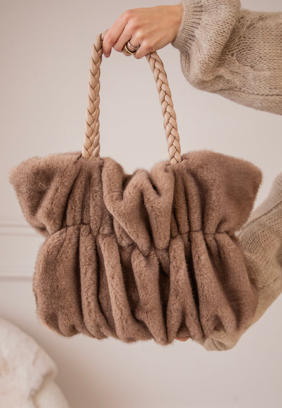 Fur Frown Taupe - Handtas