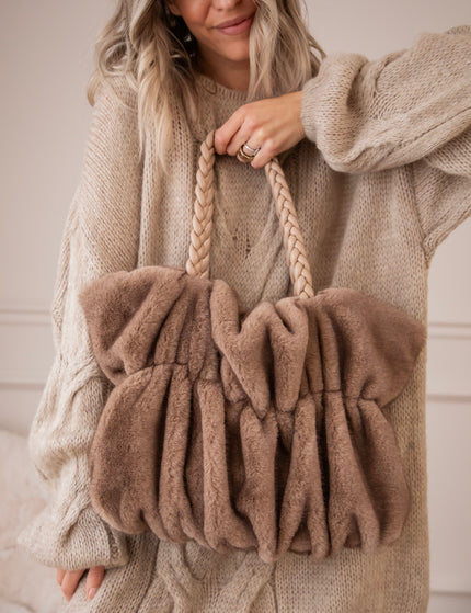Fur Frown Taupe - Handtas