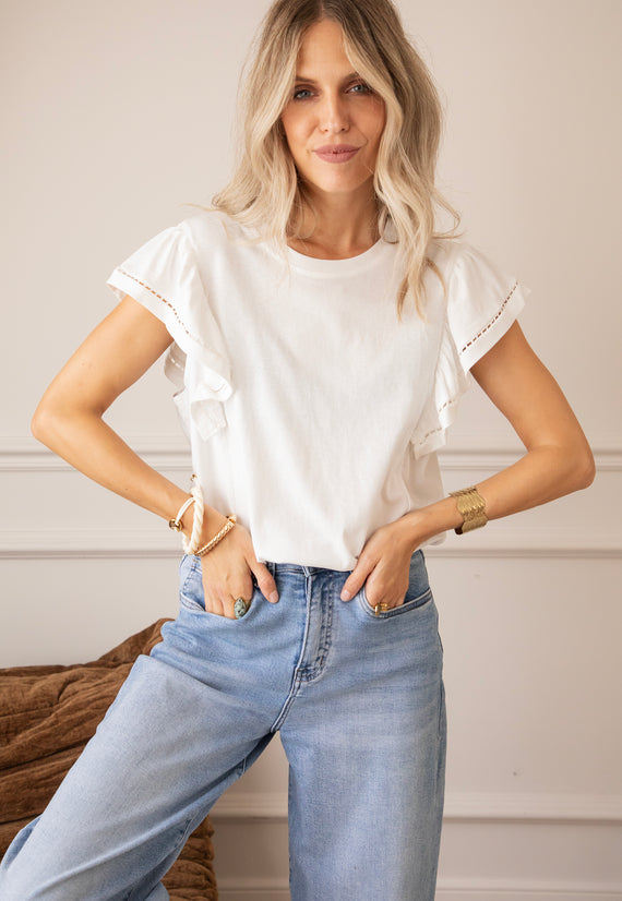T-Shirt - Beau Ruches - Weiß