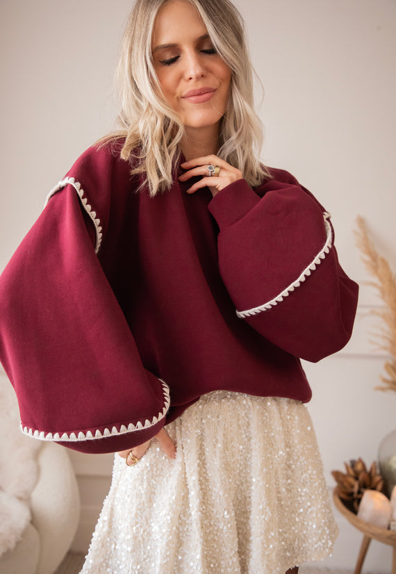 Snuggle Up Extra Burgundy - Sweater