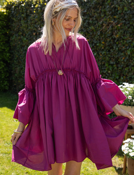 Feline Pleated Plum - Dress