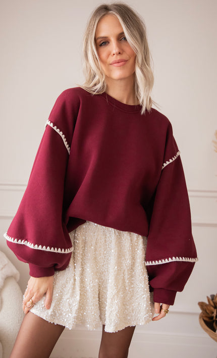 Snuggle Up Extra Burgundy - Sweater