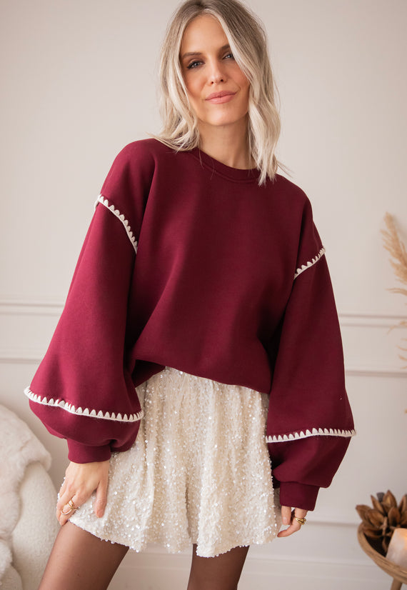 Snuggle Up Extra Burgundy - Sweater