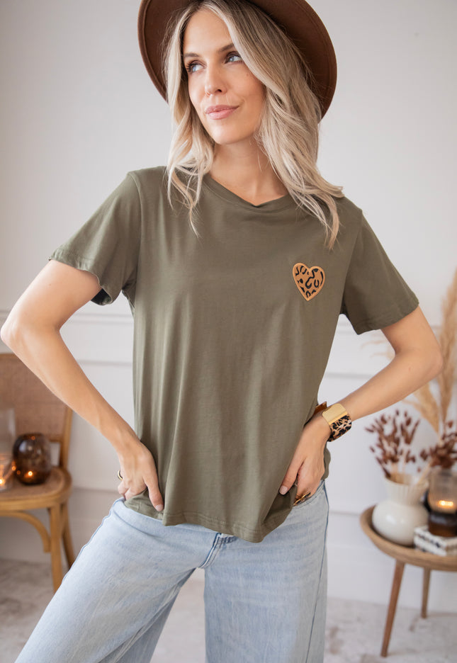 T-Shirt - Wild Beating Heart - Khaki