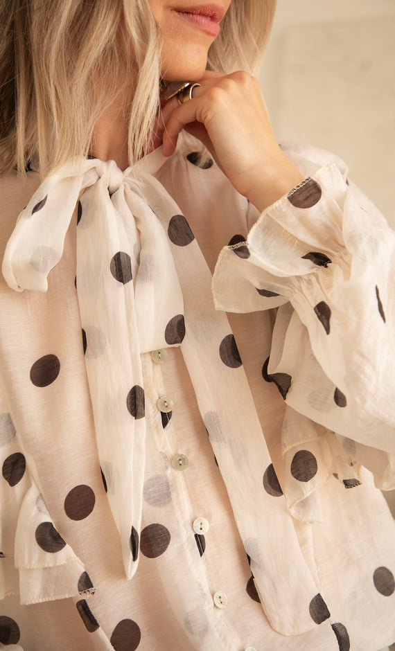 Dots Darling Beige/Brown - Blouse