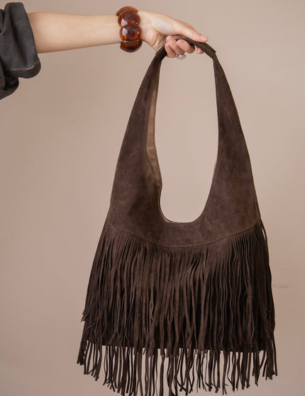 Farah Fringe Dark Brown - Handtas
