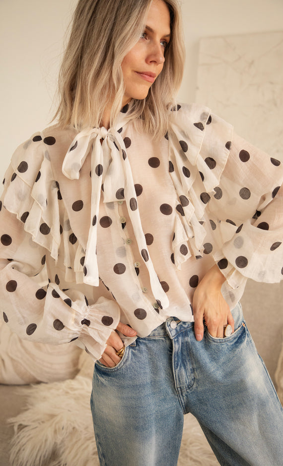 Dots Darling Beige/Brown - Blouse