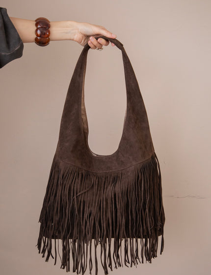 Farah Fringe Dark Brown - Handtas