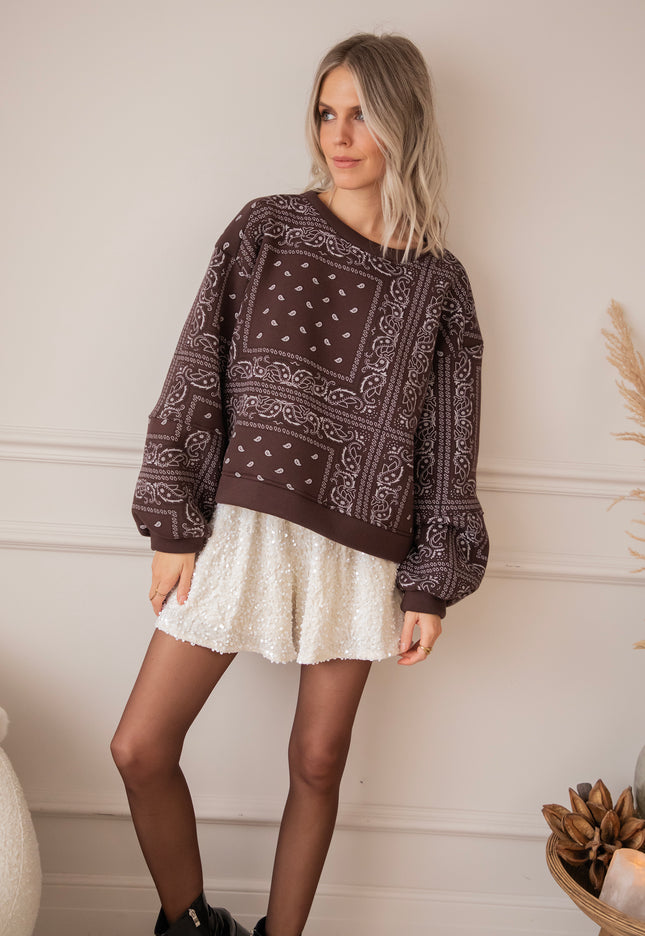 Pullover - Baggy Bandana - Braun