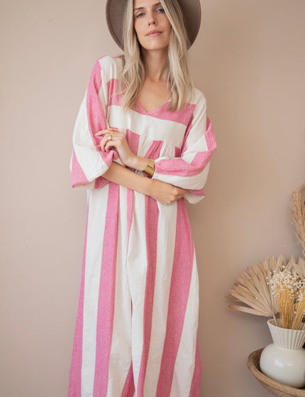 Striped Suky Fuchsia - Maxi Dress 