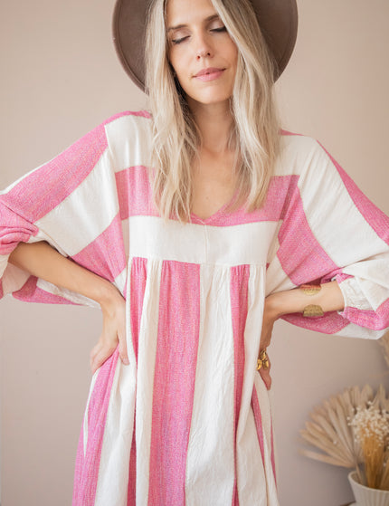 Striped Suky Fuchsia - Maxi Dress 