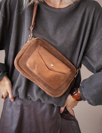 Suède Charm Caramel - Handtas