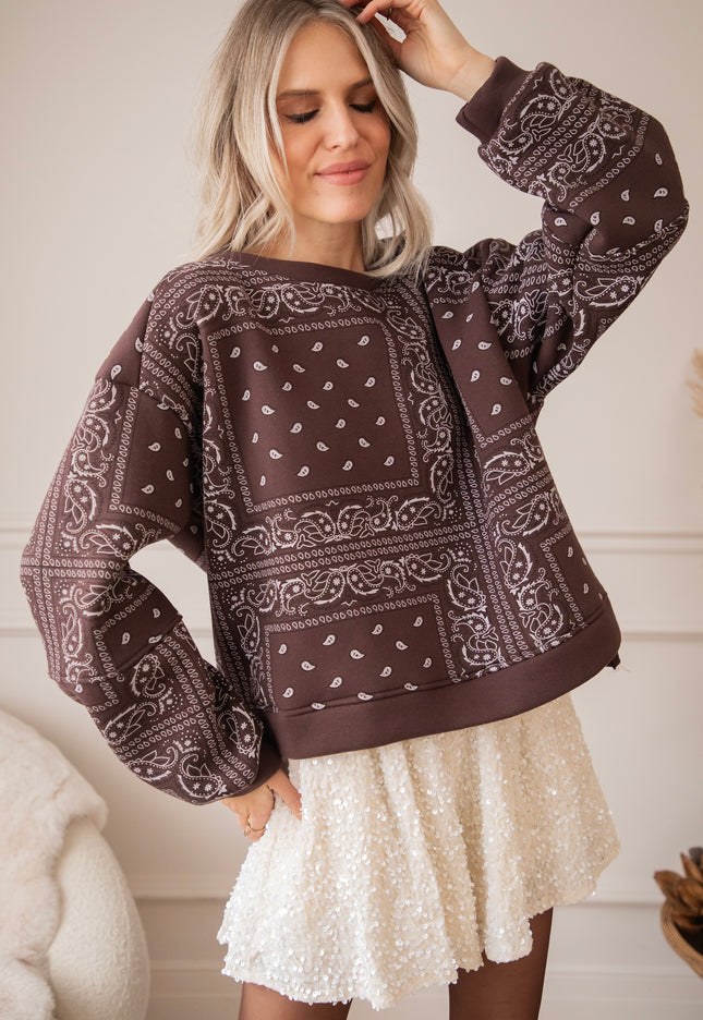 Pullover - Baggy Bandana - Braun