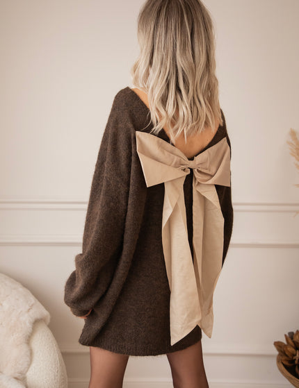 Glow With A Bow Choco - Trui/Sweater Dress
