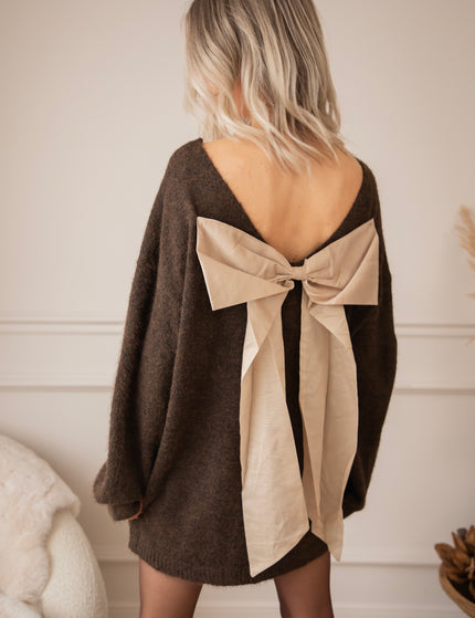 Glow With A Bow Choco - Trui/Sweater Dress