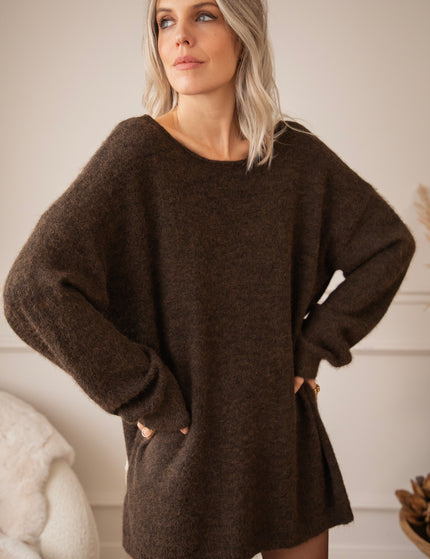 Glow With A Bow Choco - Trui/Sweater Dress