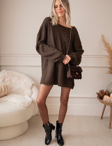 Glow With A Bow Choco - Trui/Sweater Dress