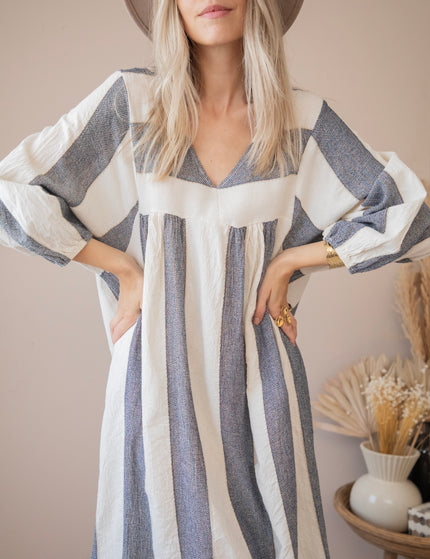 Striped Suky Dark Grey - Maxi Dress 