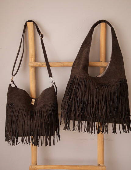 Farah Fringe Dark Brown - Handtas