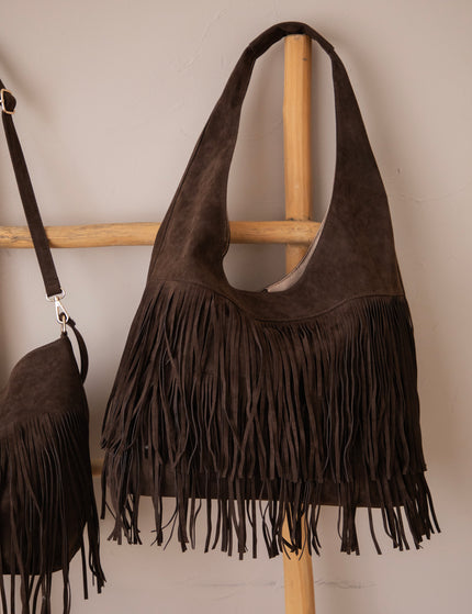Farah Fringe Dark Brown - Handtas