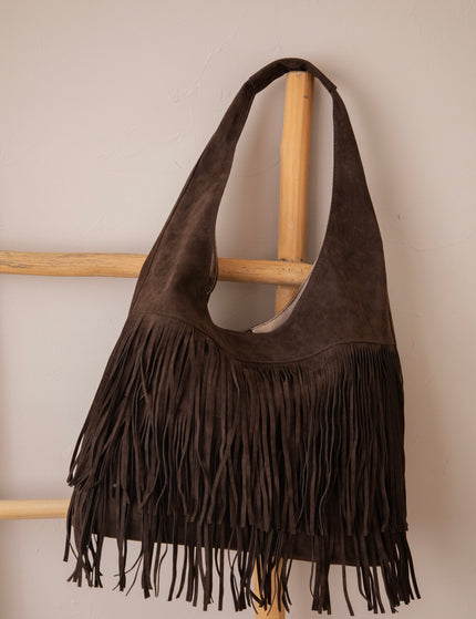Farah Fringe Dark Brown - Handtas